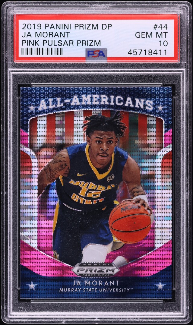 2019 Panini Prizm Draft Pick Pink Pulsar Ja Morant ROOKIE #44 PSA 10 GEM MINT