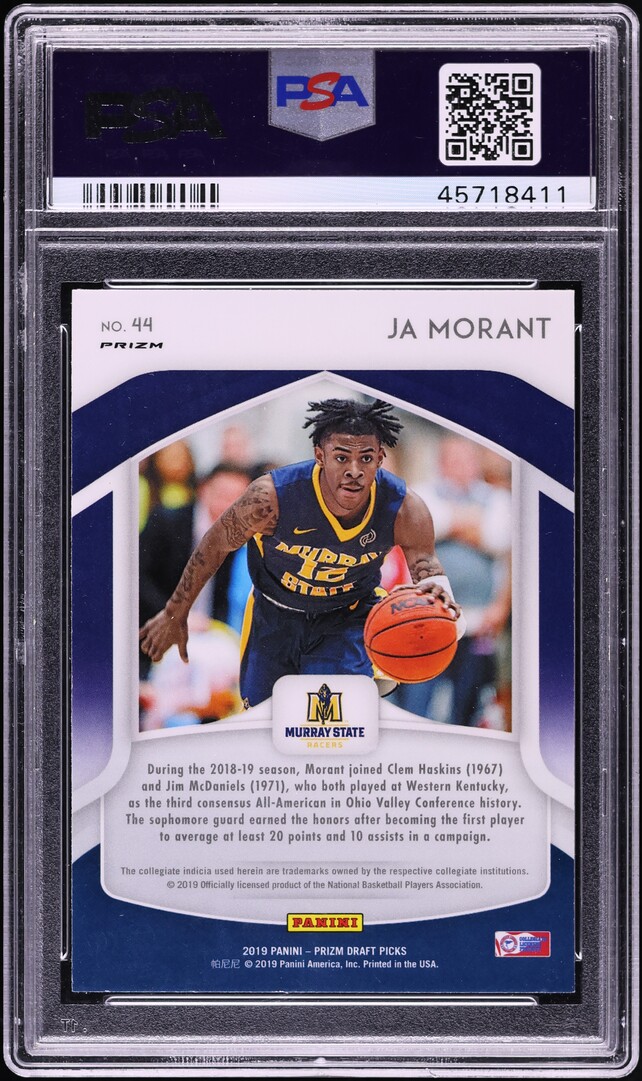 2019 Panini Prizm Draft Pick Pink Pulsar Ja Morant ROOKIE #44 PSA 10 GEM MINT