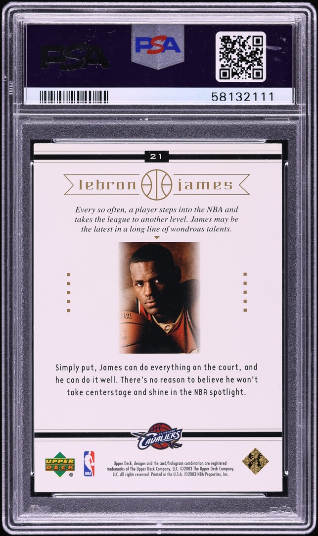 2003 Upper Deck Box Set LeBron James ROOKIE #21 PSA 8 NM-MT