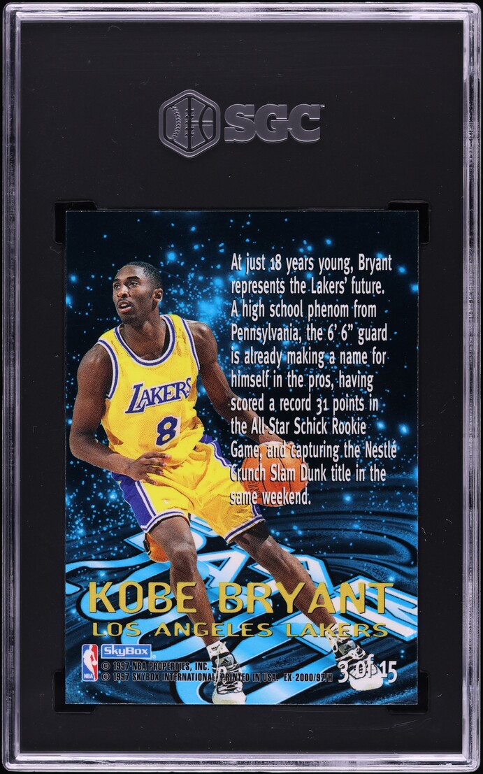 1996 Skybox E-X 2000 Star Date 2000 Kobe Bryant ROOKIE #3 SGC 7