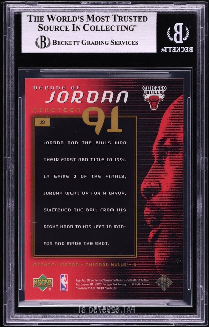 1999 SPx Decade Of Jordan Michael Jordan #J2 BGS 8 NM-MT on