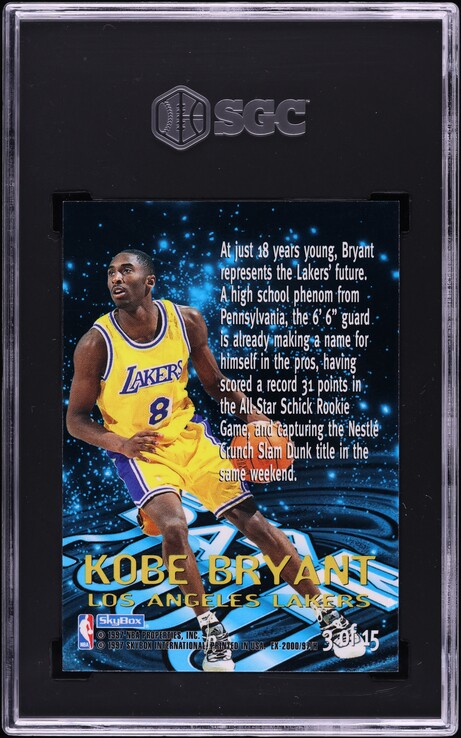 1996 Skybox E-X 2000 Star Date 2000 Kobe Bryant ROOKIE #3 SGC 7