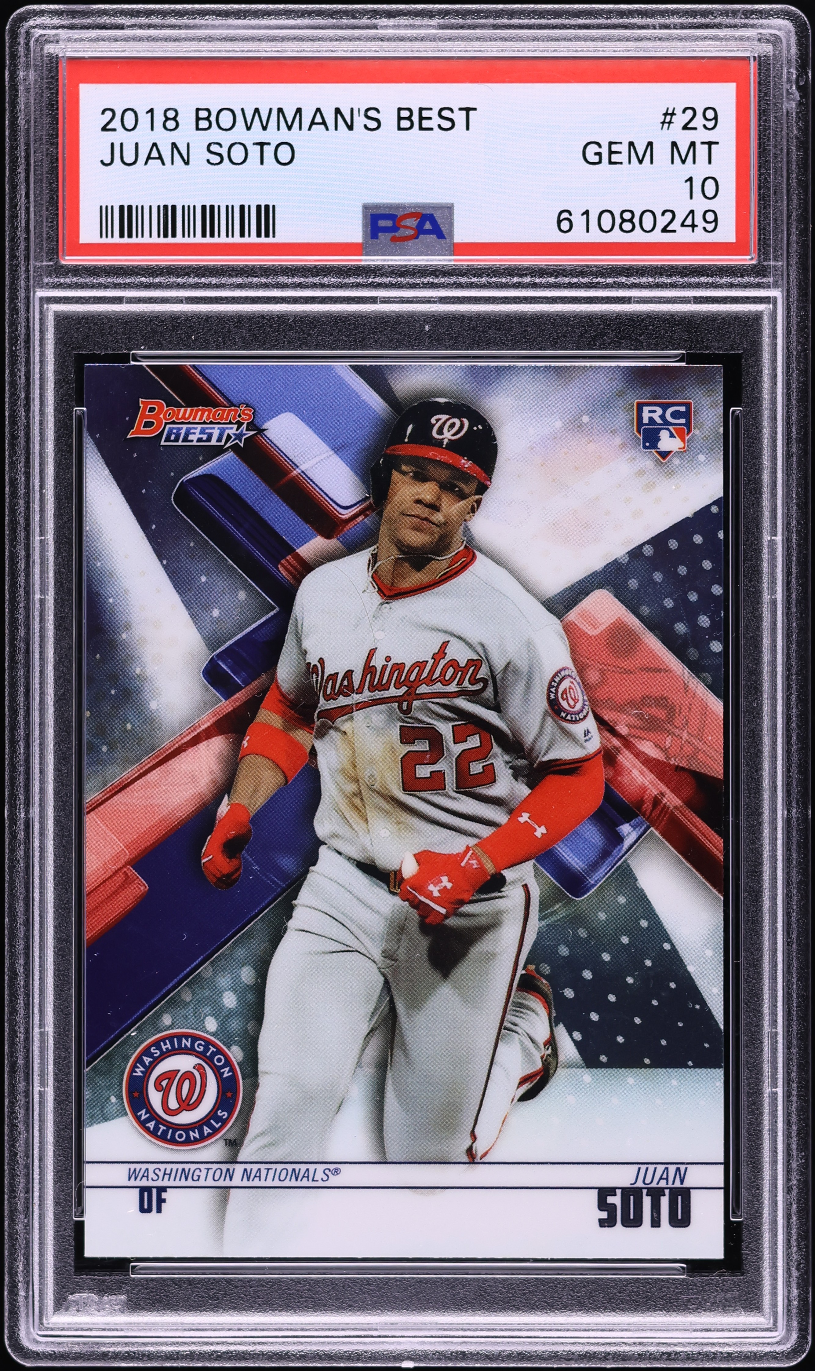 2018 Bowman's Best Juan Soto ROOKIE #29 PSA 10 GEM MINT on