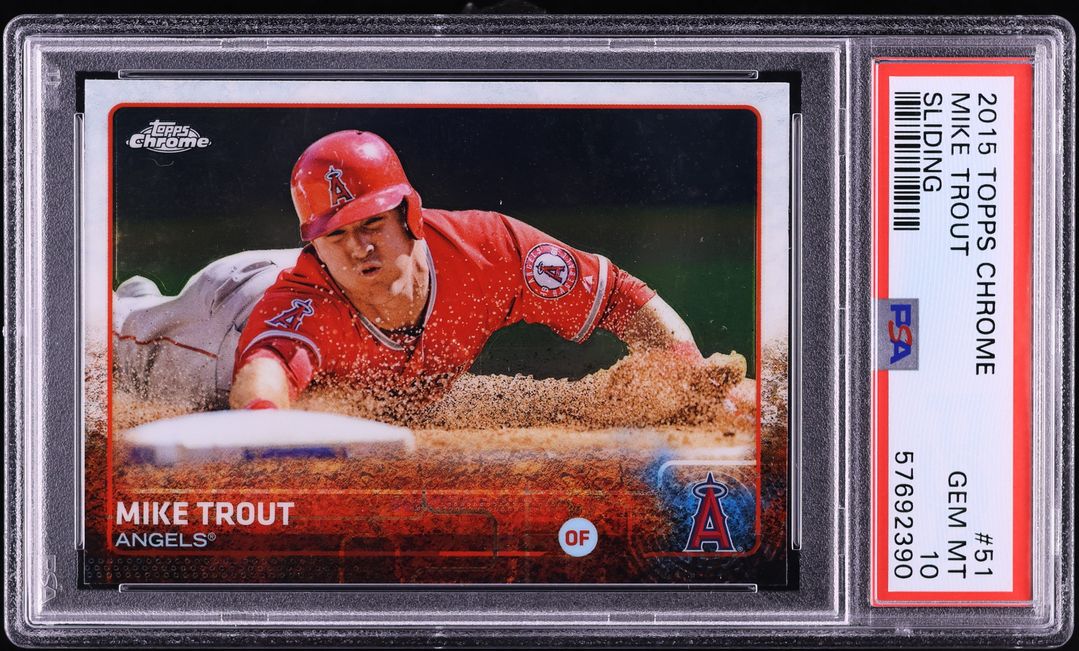 2015 Topps Chrome Sliding Mike Trout #51 PSA 10 GEM MINT