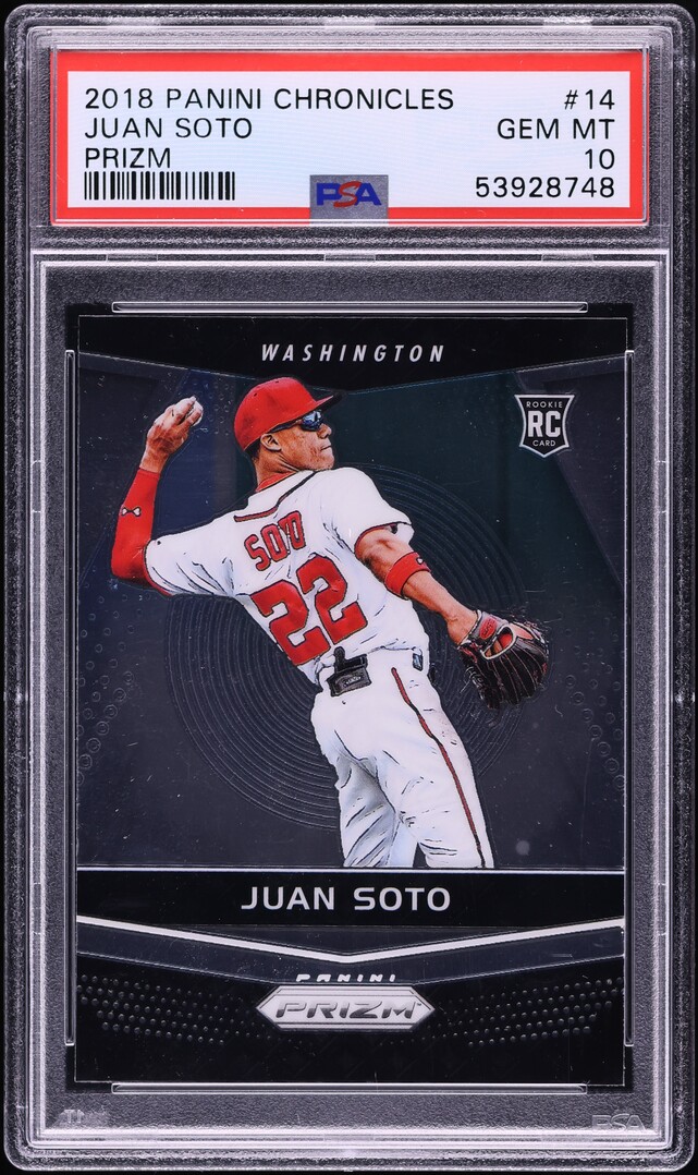 2018 Panini Chronicles Prizm Juan Soto ROOKIE #14 PSA 10 GEM MINT