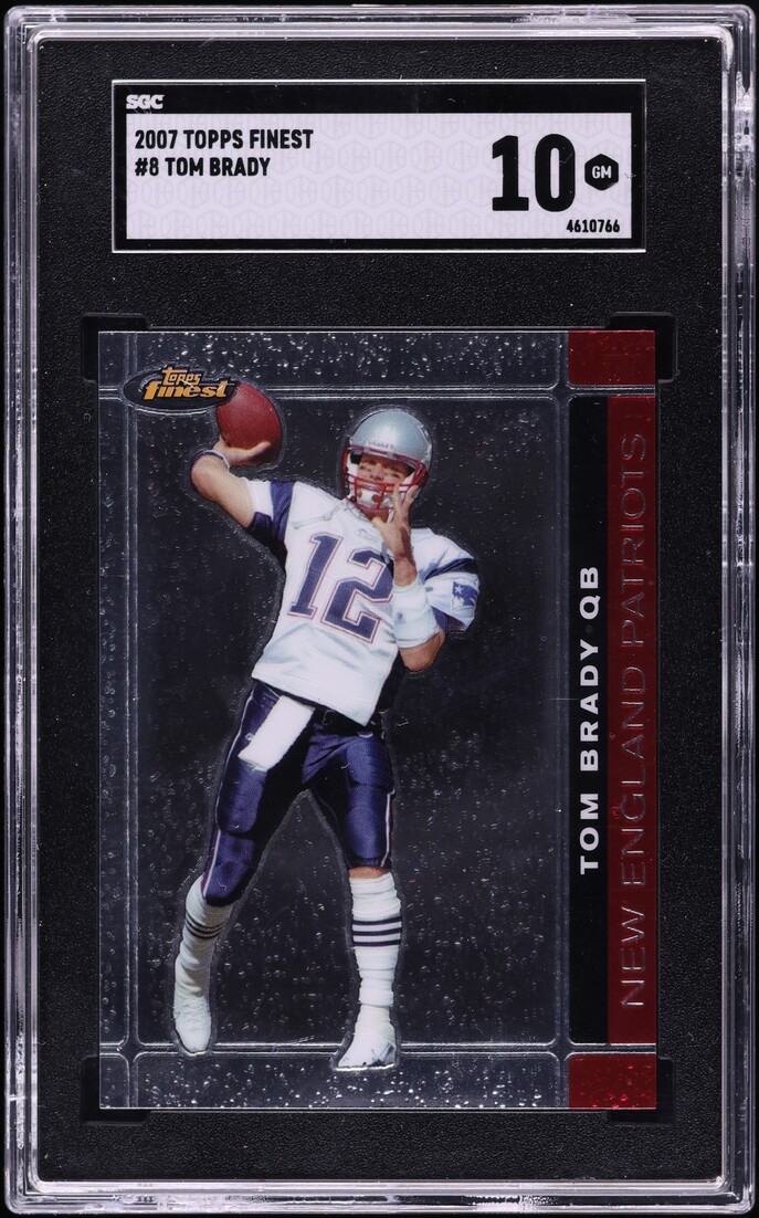 2007 Finest Football Tom Brady #8 SGC 10 GEM MINT