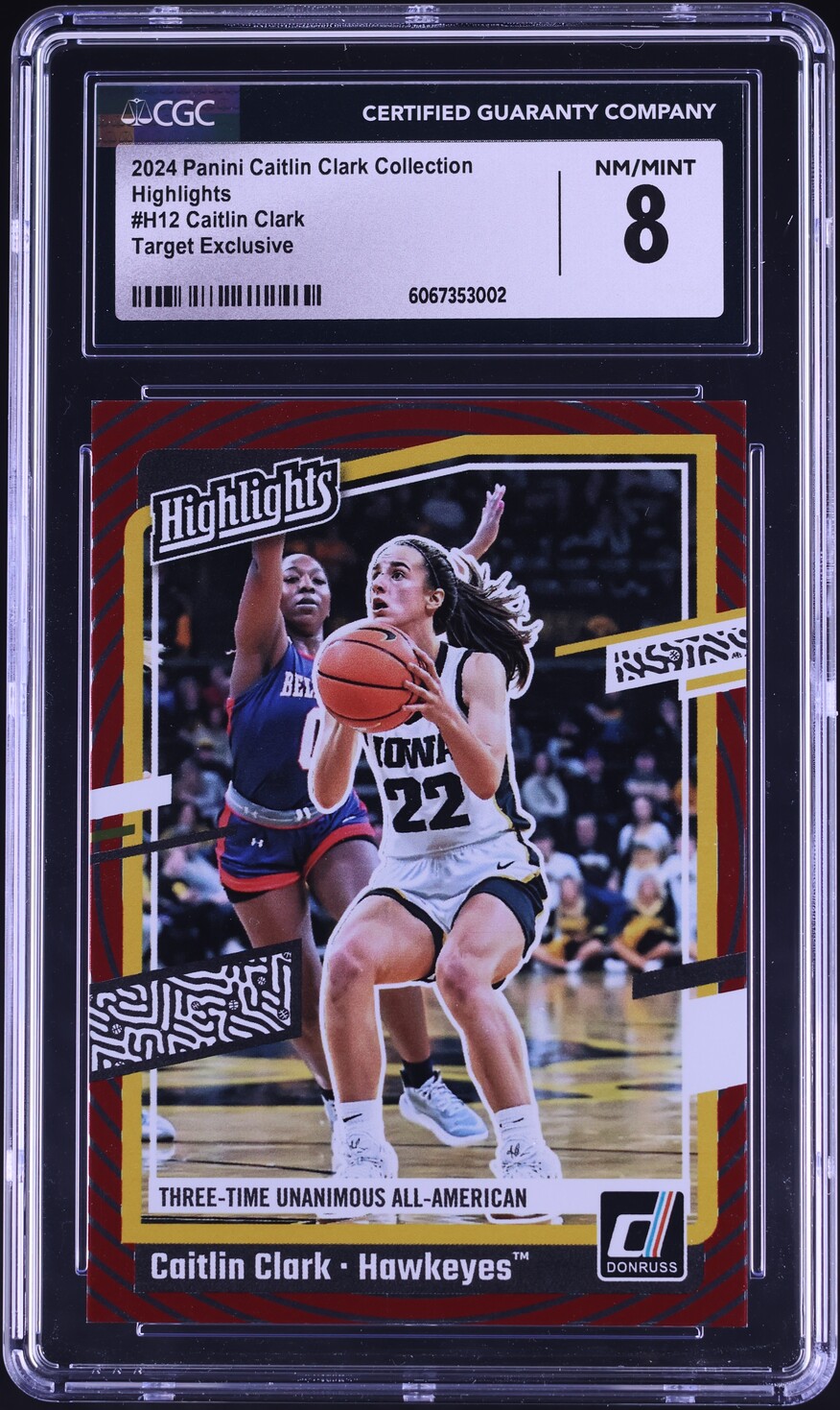 2024 Panini Collection Highlights Caitlin Clark ROOKIE #H12 CGC 8 NM-MT