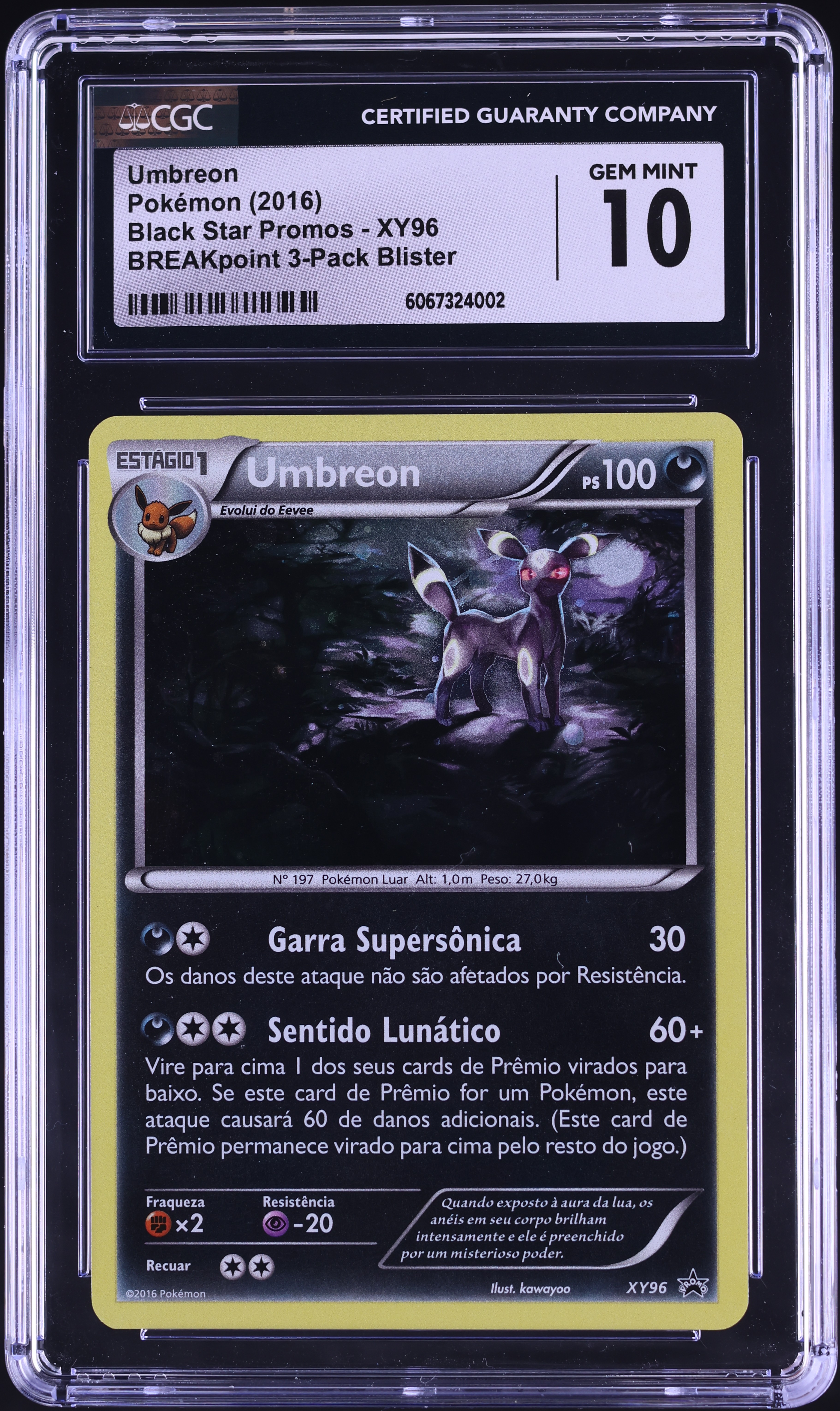 2016 Pokemon XY Black Star Promos BREAKpoint 3-Pack Blister Umbreon #XY96  CGC 10 on Fanatics Collect