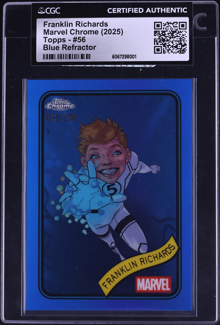 2025 Topps Chrome Marvel Blue Refractor Franklin Richards /299 #56