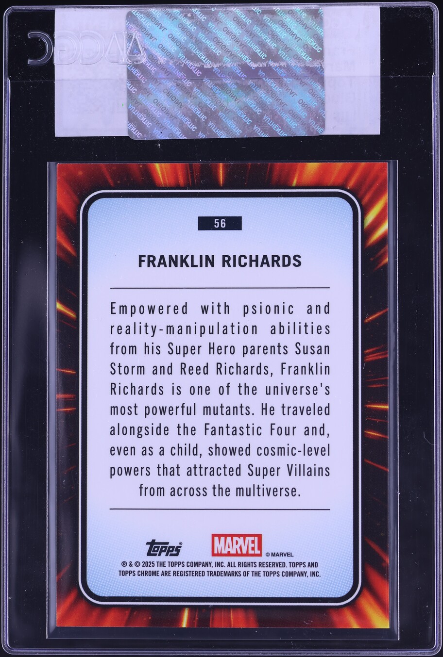 2025 Topps Chrome Marvel Blue Refractor Franklin Richards /299 #56