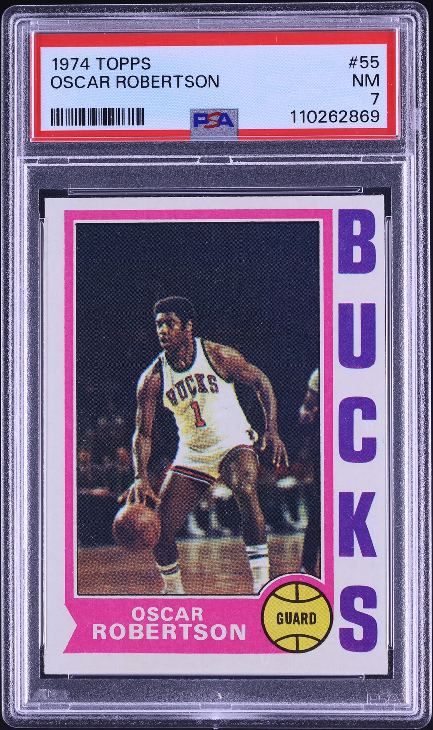 1974 Topps Basketball Oscar Robertson #55 PSA 7 NRMT