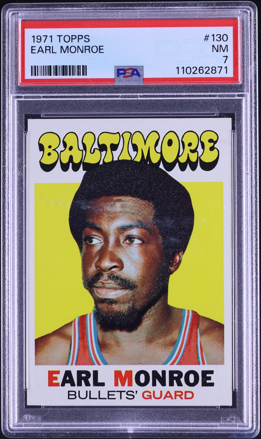 1971 Topps Basketball Earl Monroe #130 PSA 7 NRMT