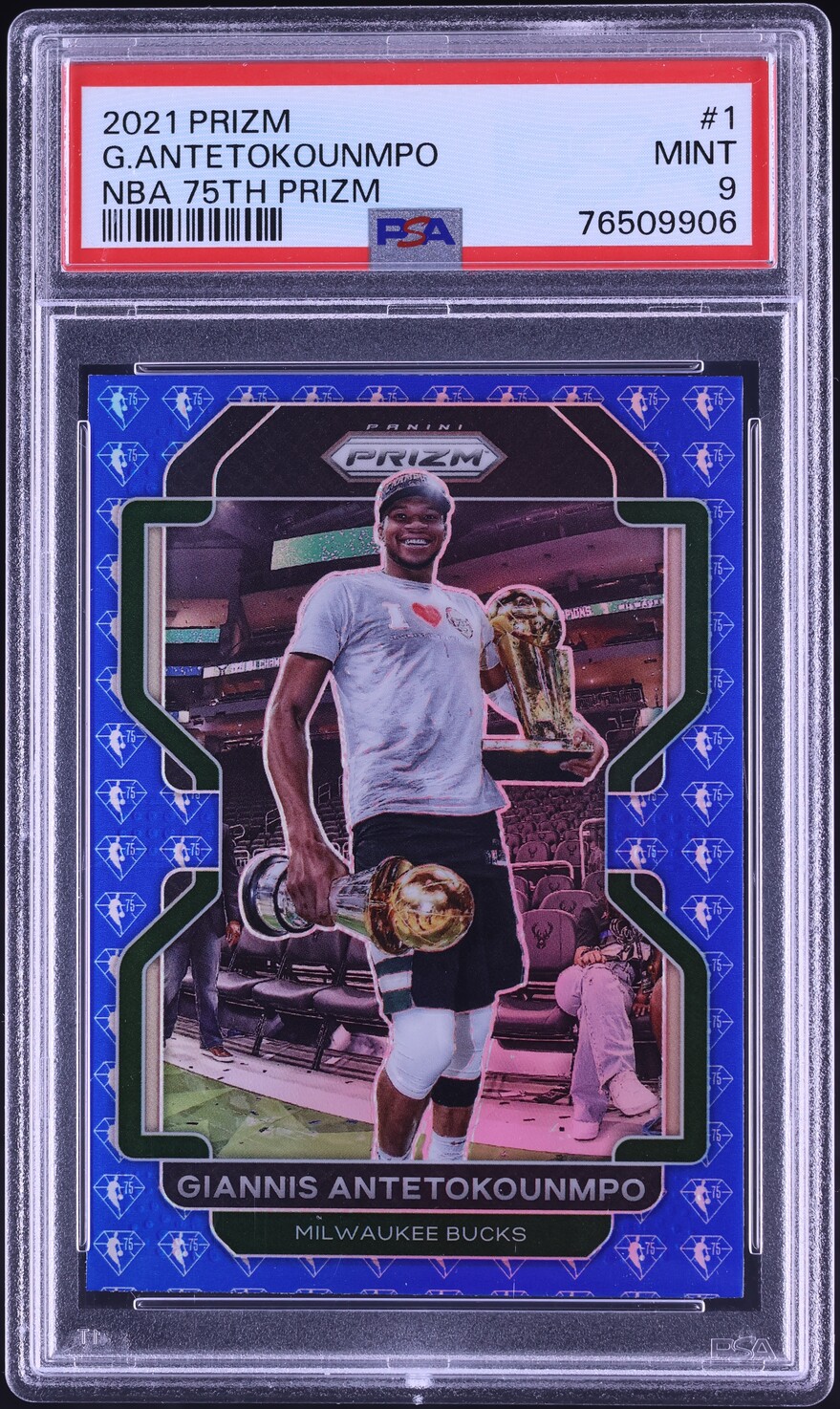 2021 Panini Prizm NBA 75th Giannis Antetokounmpo #1 PSA 9 MINT