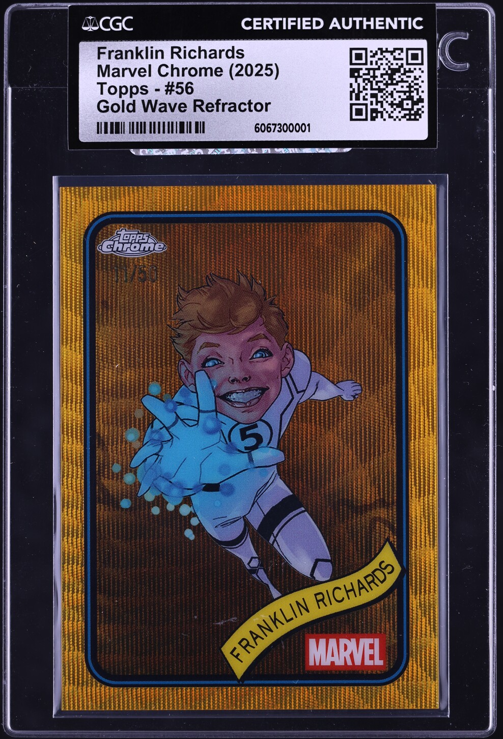 2025 Topps Marvel Chrome Gold Wave Refractor Franklin Richards /50