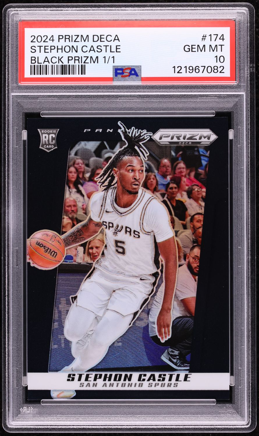 2024 Panini Prizm Deca Black Stephon Castle ROOKIE 1/1 #174 PSA 10 GEM MINT