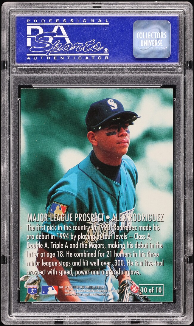 1995 Fleer Major League Prospects Alex Rodriguez ROOKIE #10 PSA 8 NM-MT