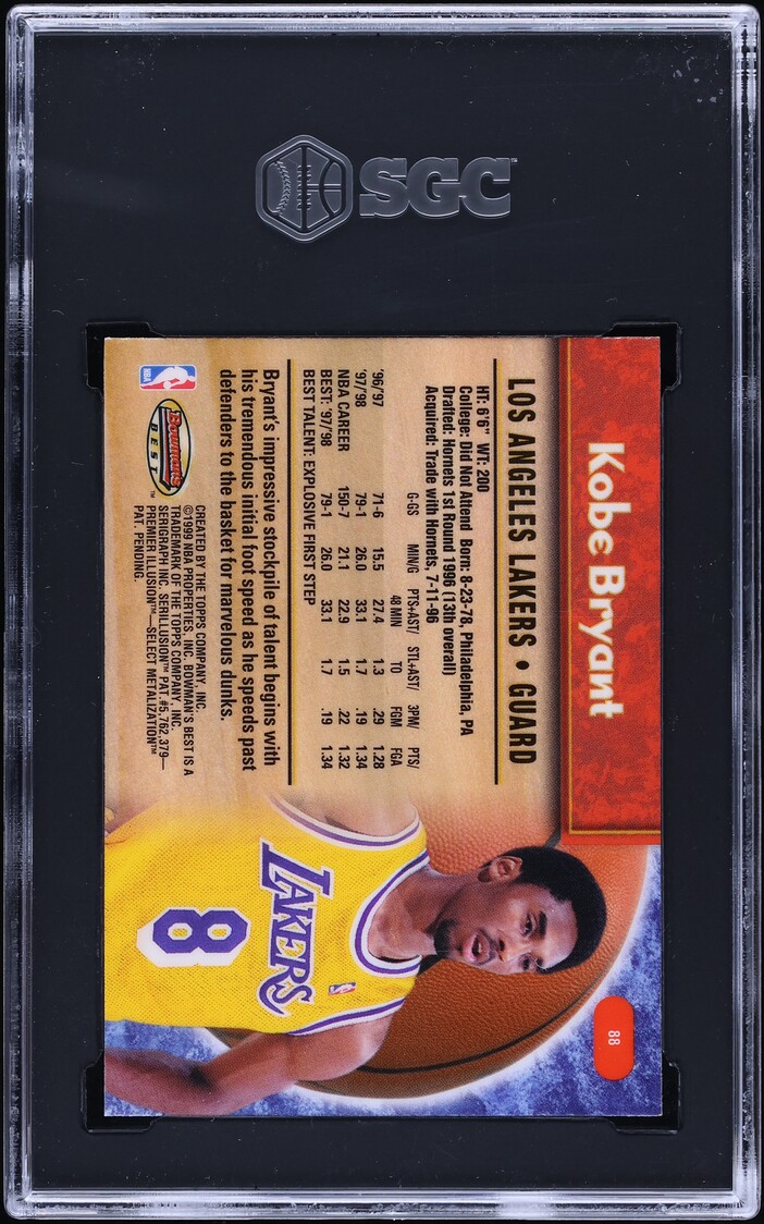 1998 Bowman's Best Kobe Bryant #88 SGC 9.5 MINT+