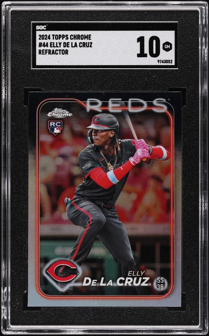 2024 Topps Chrome Refractor Elly De La Cruz ROOKIE #44 SGC 10 GEM MINT