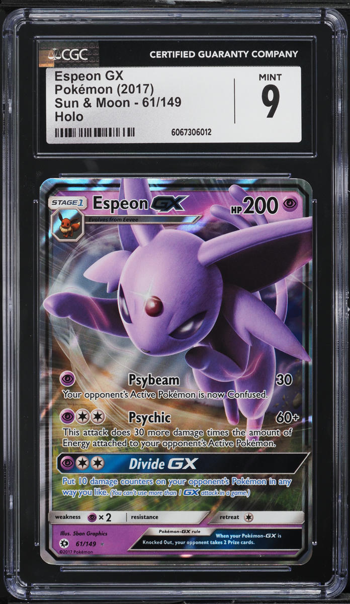 2017 Pokemon Sun & Moon Holo Espeon GX #61 CGC 9 MINT