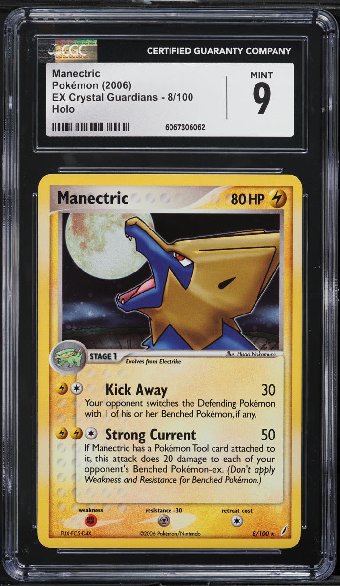 2006 Pokemon EX Crystal Guardians Holo Manectric #8 CGC 9 MINT