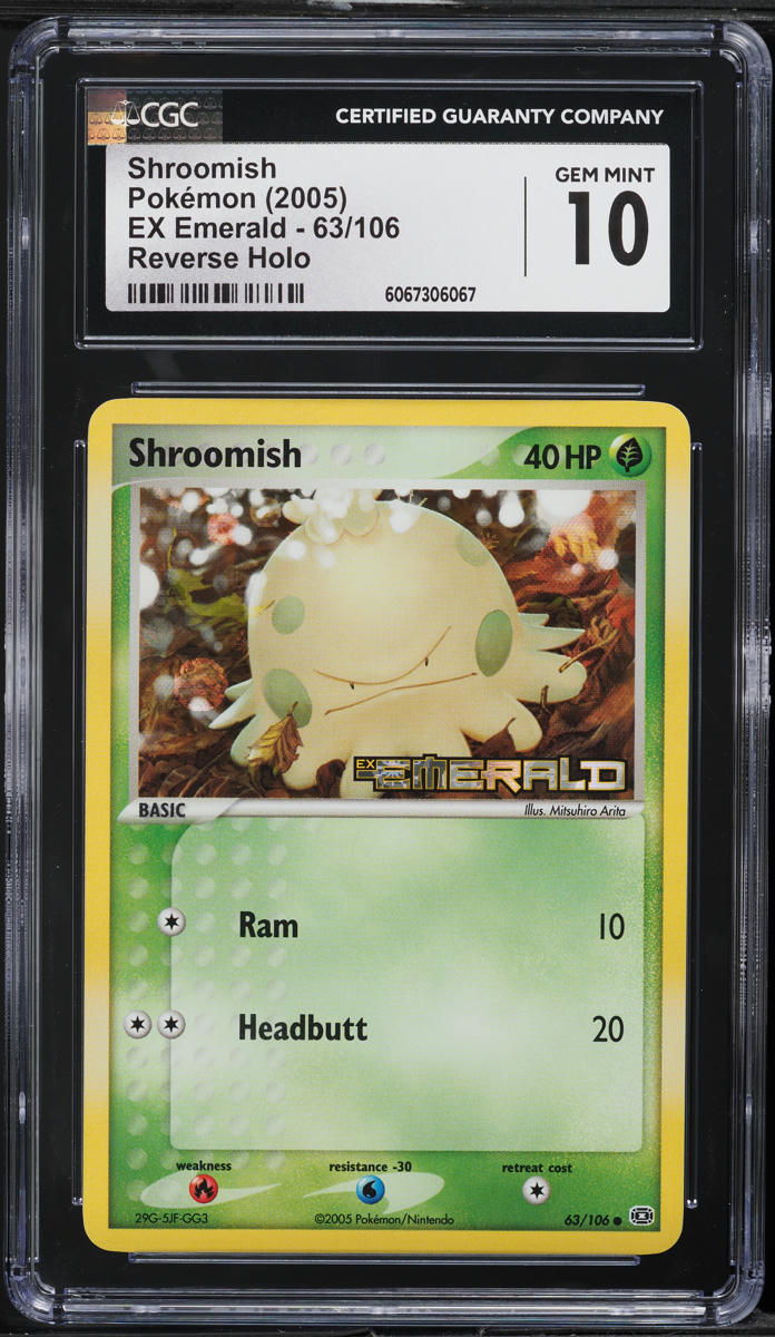 2005 Pokemon EX Emerald Reverse Holo Shroomish #63 CGC 10 GEM MINT