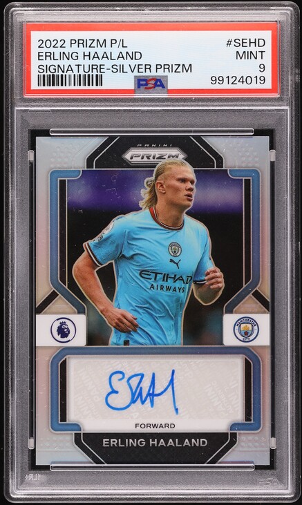 2022 Panini Prizm Premier League Silver Erling Haaland AUTO /99