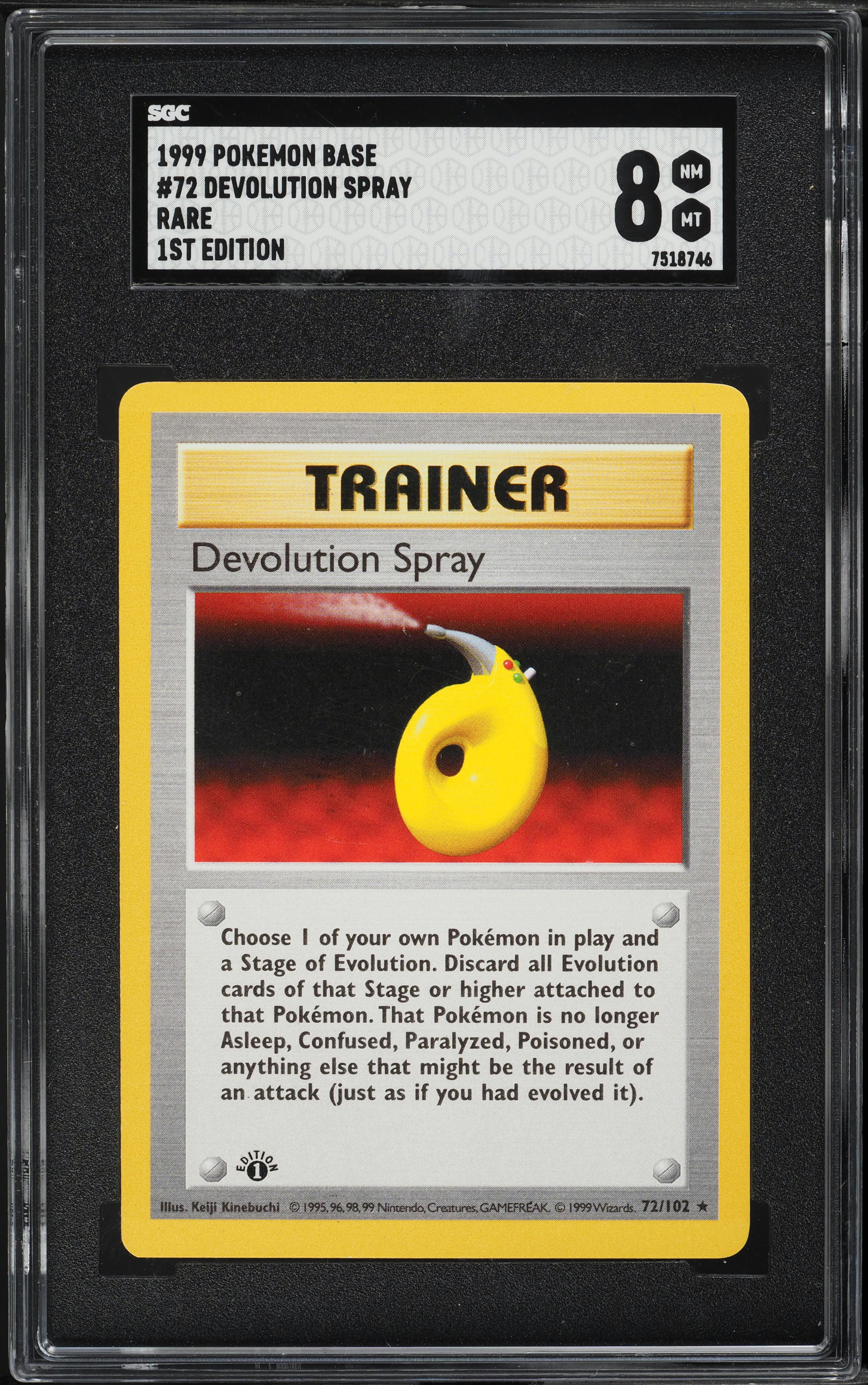 1999 Pokemon Base Set Shadowless 1st Edition Devolution Spray #72 SGC 8 NM-MT on Fanatics Collect 1999 Pokemon Base Set Shadowless 1st Edition Devolution Spray #72 SGC 8 NM-MT on Fanatics Collect