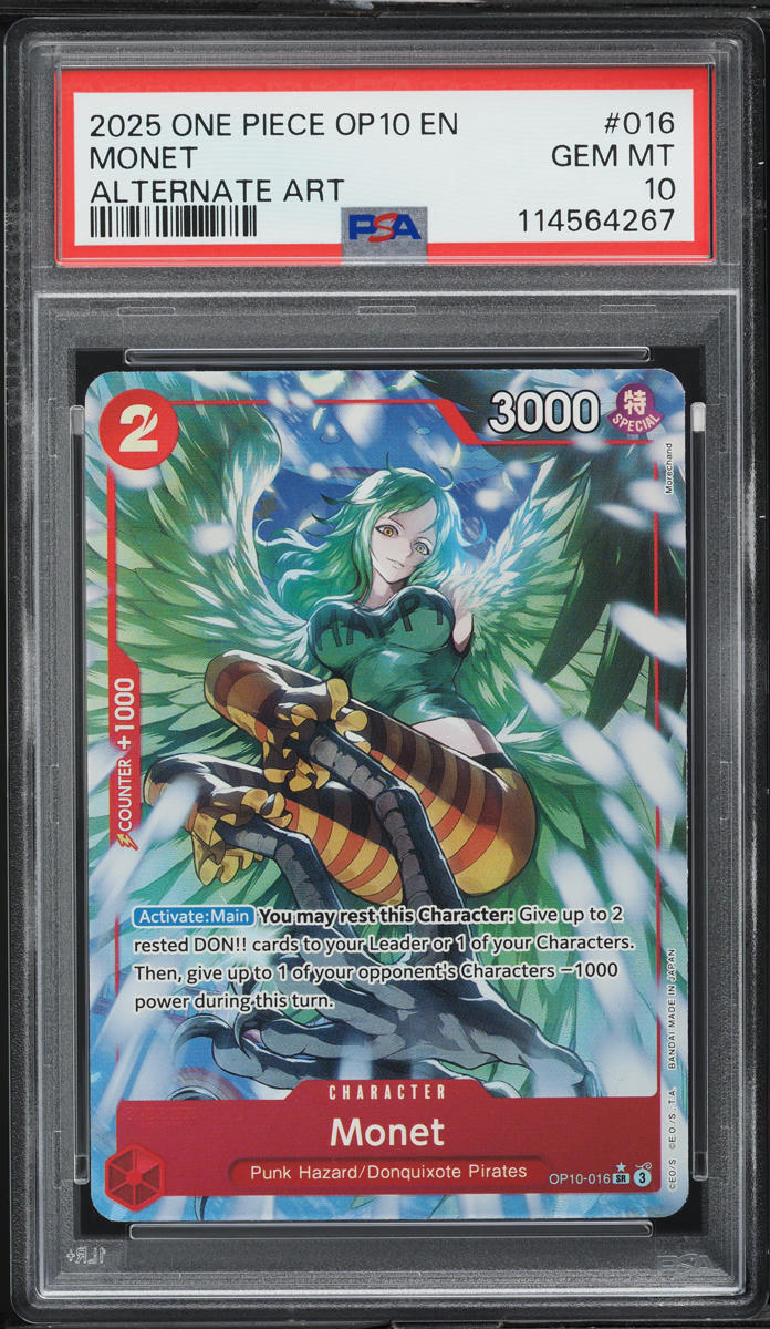 2025 One Piece Royal Blood Alt Art Monet #OP10-016 PSA 10 GEM MINT