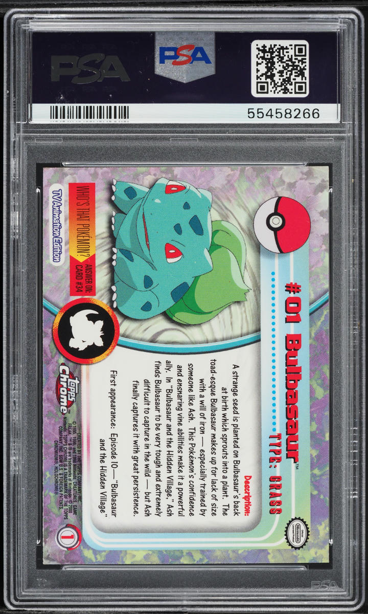 2000 Topps Chrome Pokemon Series 1 Bulbasaur #1 PSA 8 NM-MT