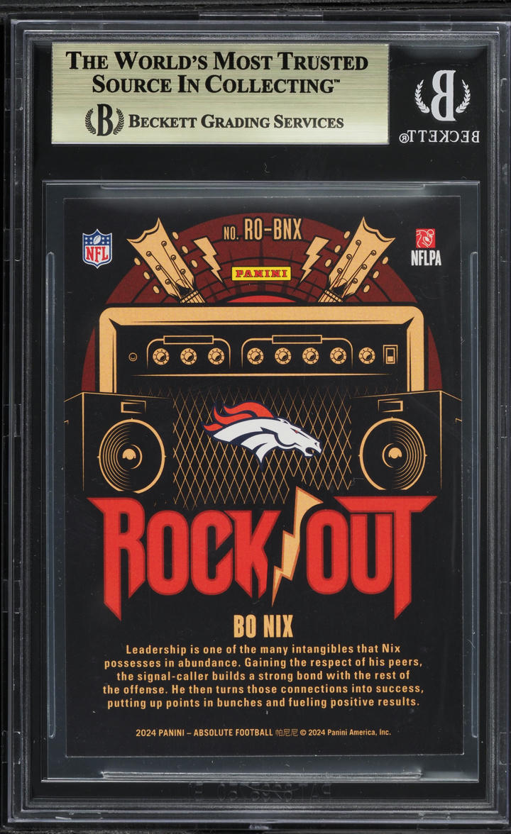 2024 Absolute Rock Out Bo Nix ROOKIE #RO-BNX BGS 9.5 GEM MINT