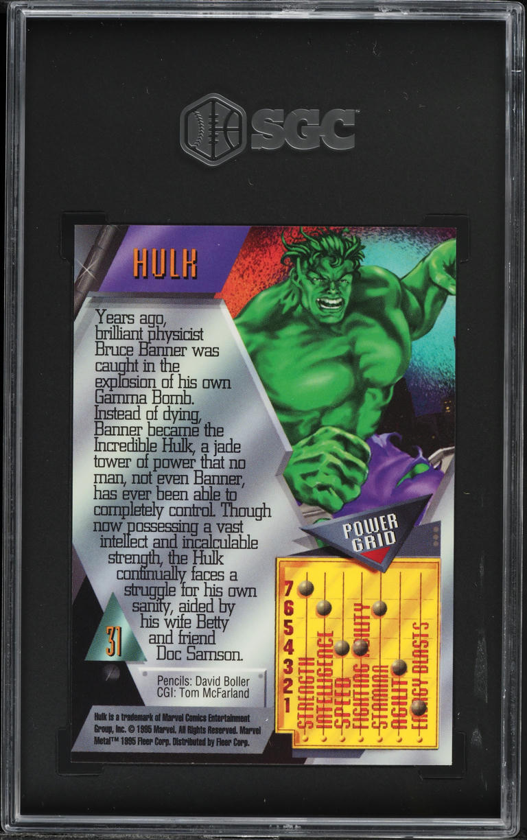 1995 Marvel Metal Hulk #31 SGC 9 MINT on Fanatics Collect