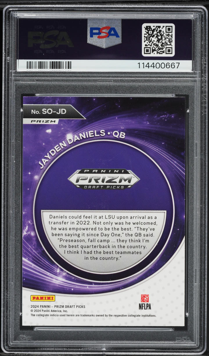 2024 Panini Prizm Draft Student Orientation Red Ice Jayden Daniels RC PSA 10 GEM