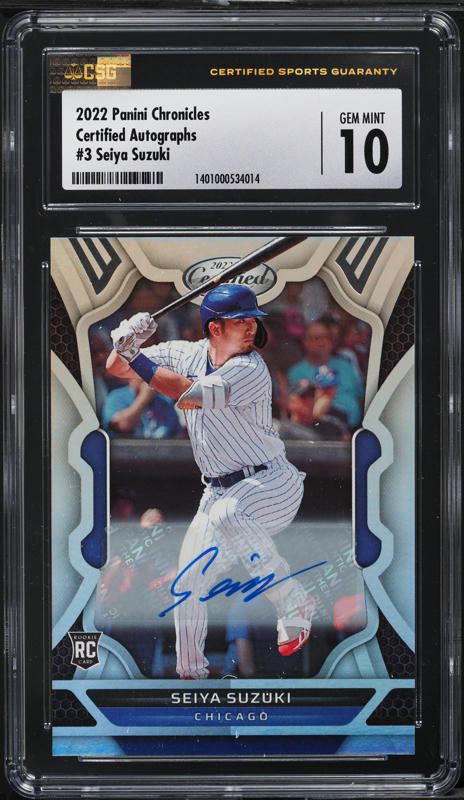 2022 Panini Chronicles Certified Seiya Suzuki ROOKIE AUTO #3 CSG