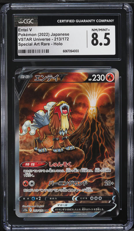 2022 Pokemon Japanese SWSH VSTAR Universe SAR Entei V #213 CGC 8.5 NM-MT+
