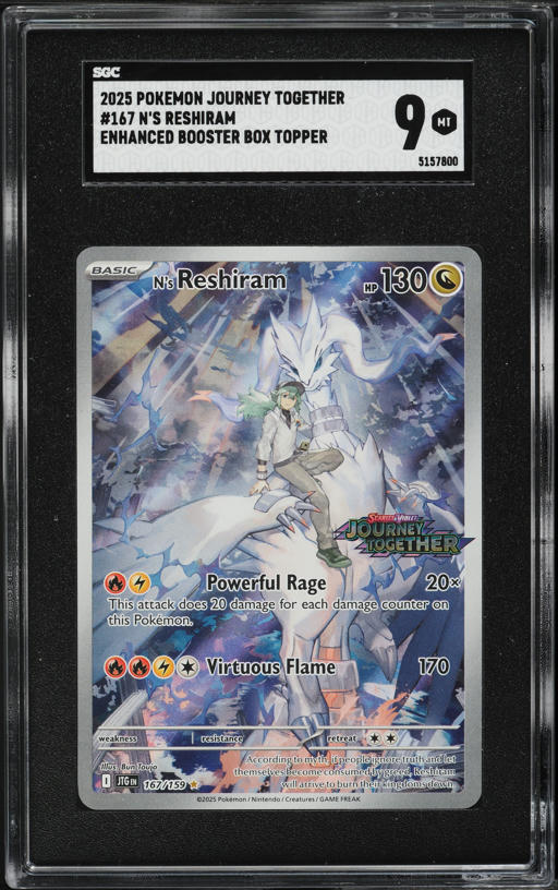 2025 Pokemon SV Journey Together Enhanced Display N's Reshiram #167 CGC AUTH on Fanatics Collect 2025 Pokemon SV Journey Together Enhanced Display N's Reshiram #167 CGC AUTH on Fanatics Collect