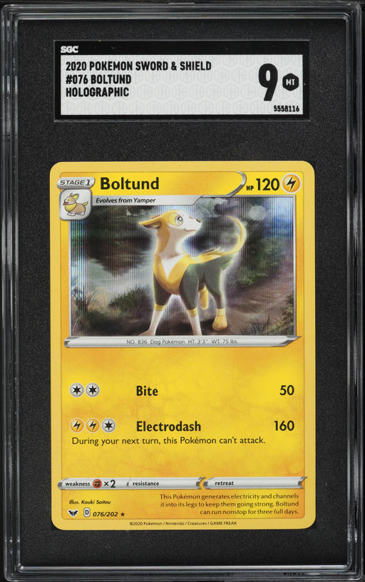 2020 Pokemon Sword & Shield Holo Boltund #76 SGC 9 MINT