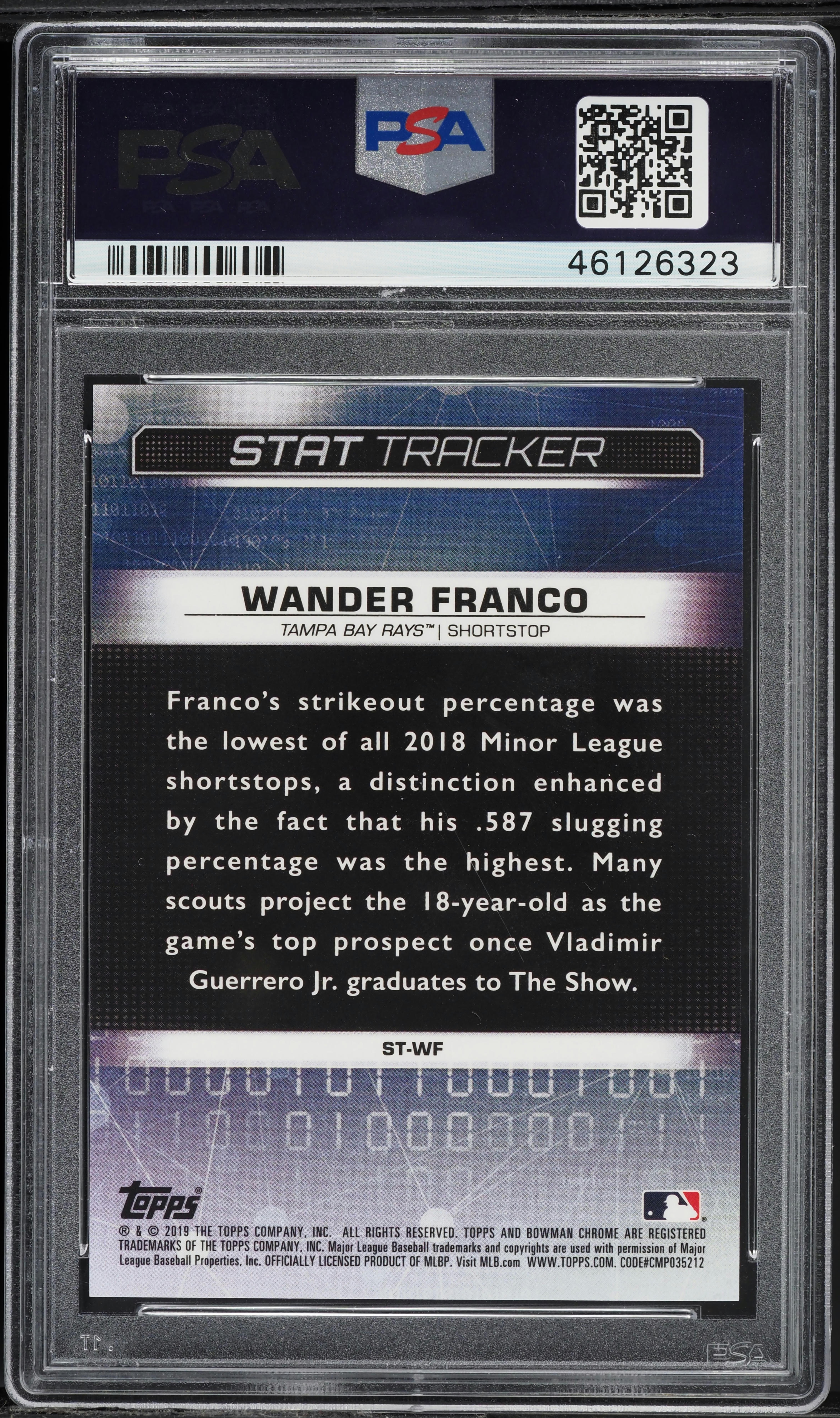 2019 Bowman Chrome Stat Tracker Atomic Ref. Wander Franco PROSPECT