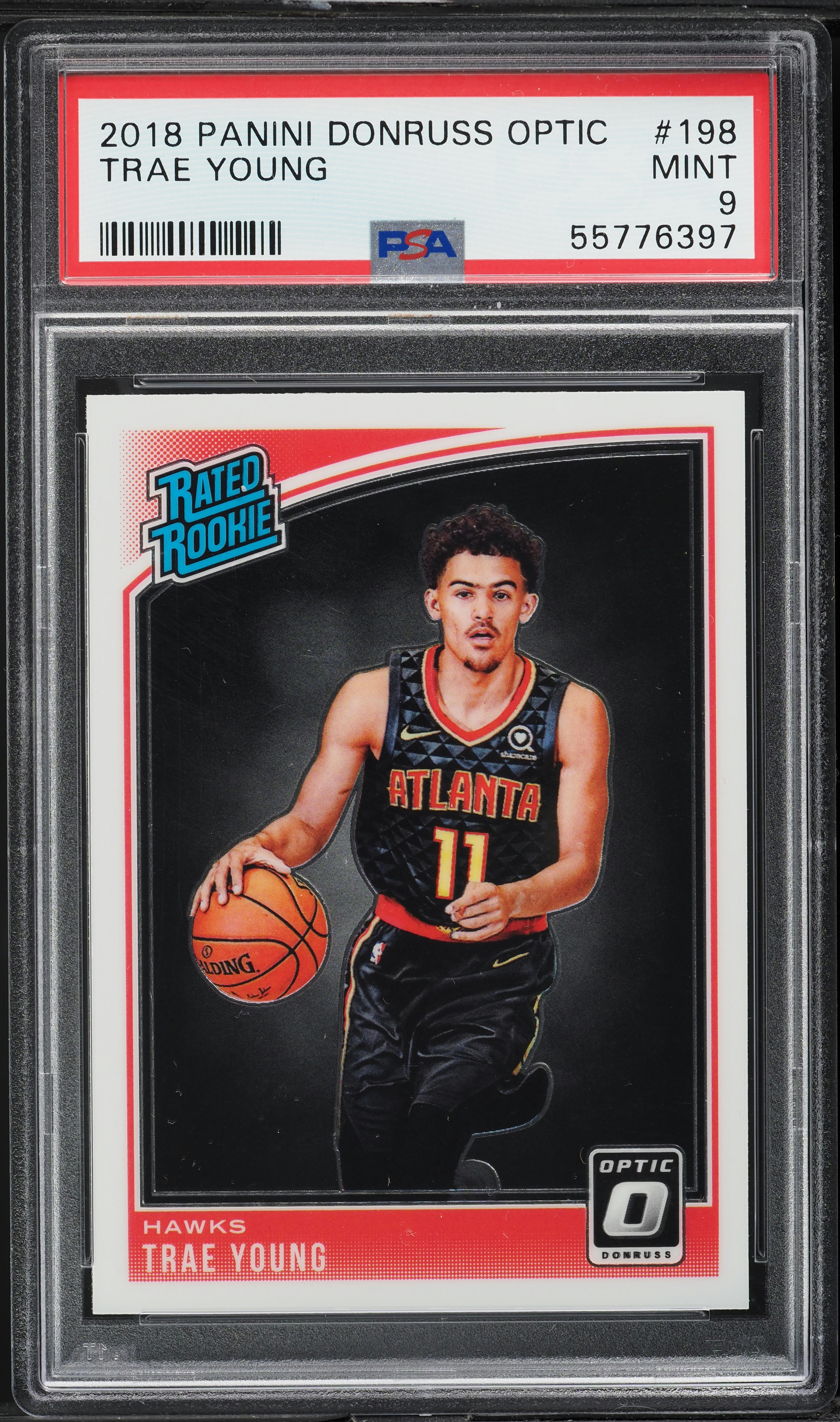 2018 Donruss Optic Trae Young ROOKIE #198 PSA 9 MINT on Fanatics