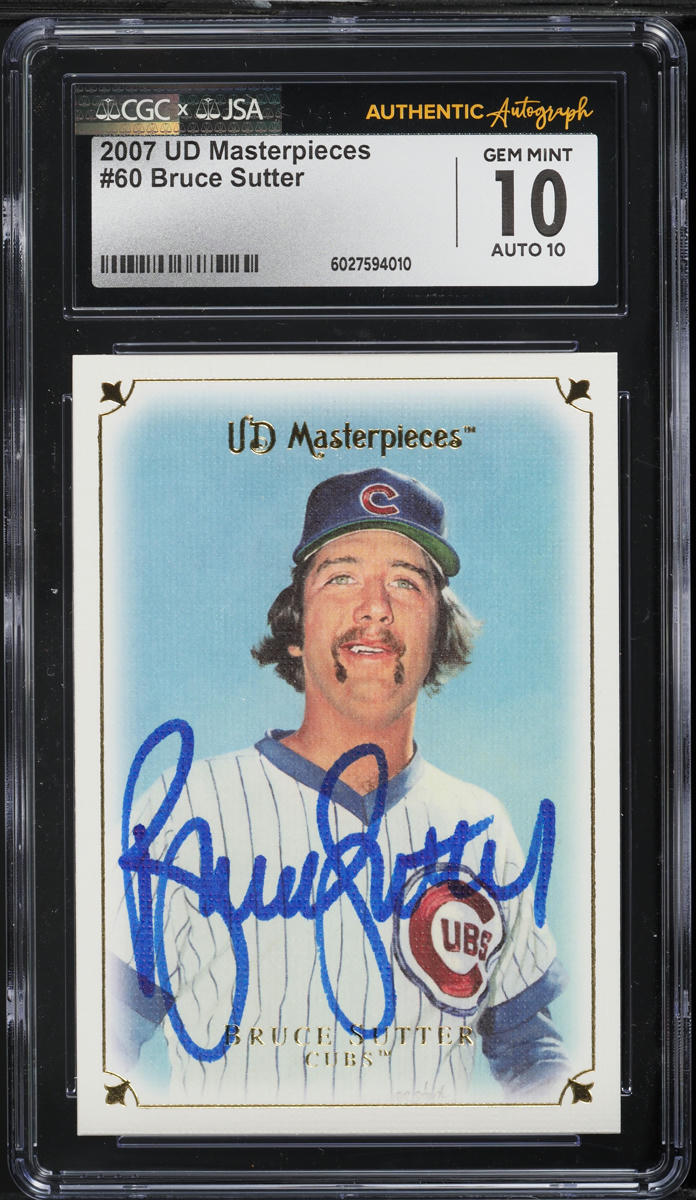 2007 UD Masterpieces Bruce Sutter AUTO #60 JSA CGC 10 GEM MINT