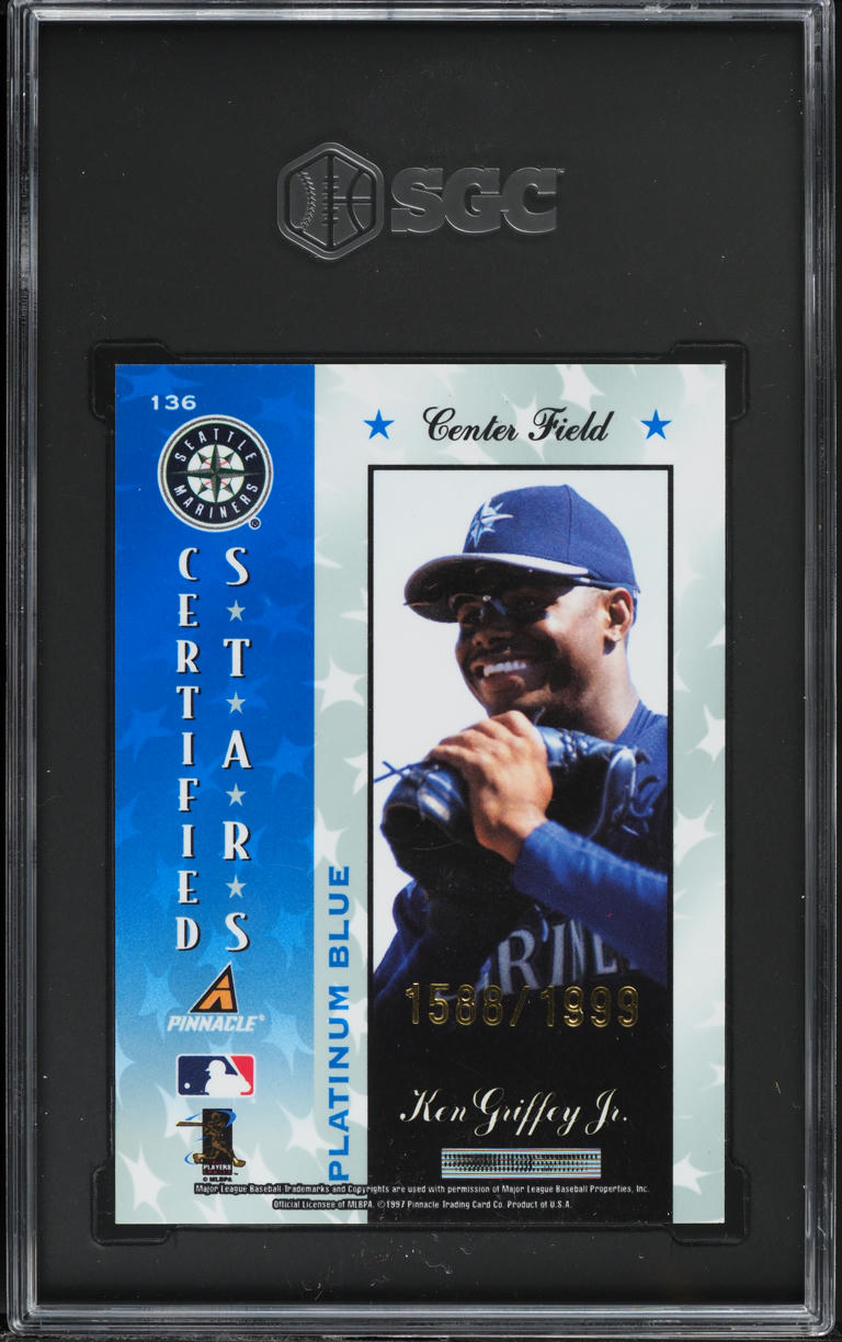 1997 Pinnacle Totally Certified Platinum Blue Ken Griffey Jr. /1999 #136 SGC 8