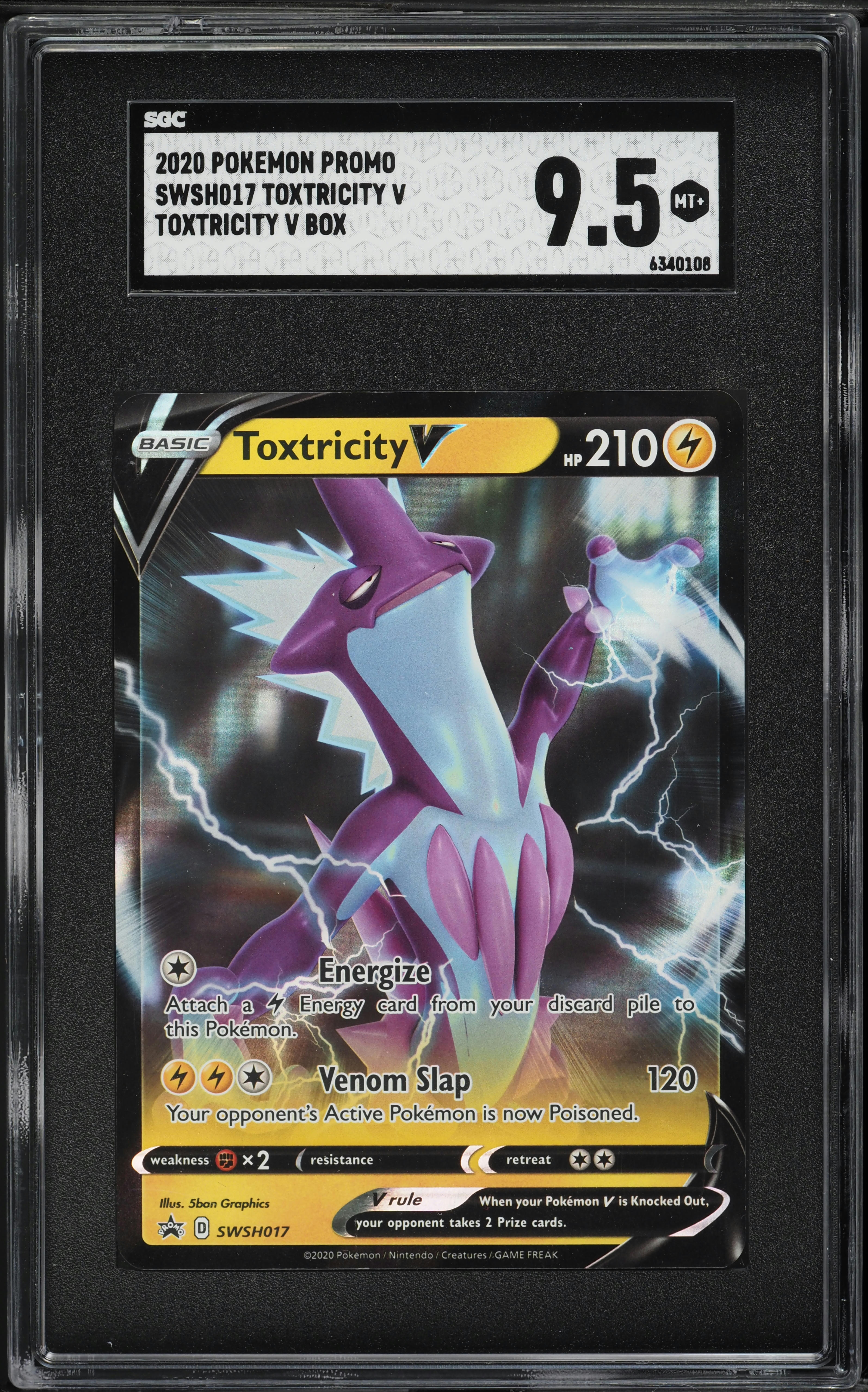 toxtricity pokemon card fusion strike 2020 Sword & Shield Black Star Promo V #SWSH017 SGC 9.5 MINT+ on Fanatics Collect Listed cards may have imperfections. Toxtricity (JAPANESE) - Pokemon -