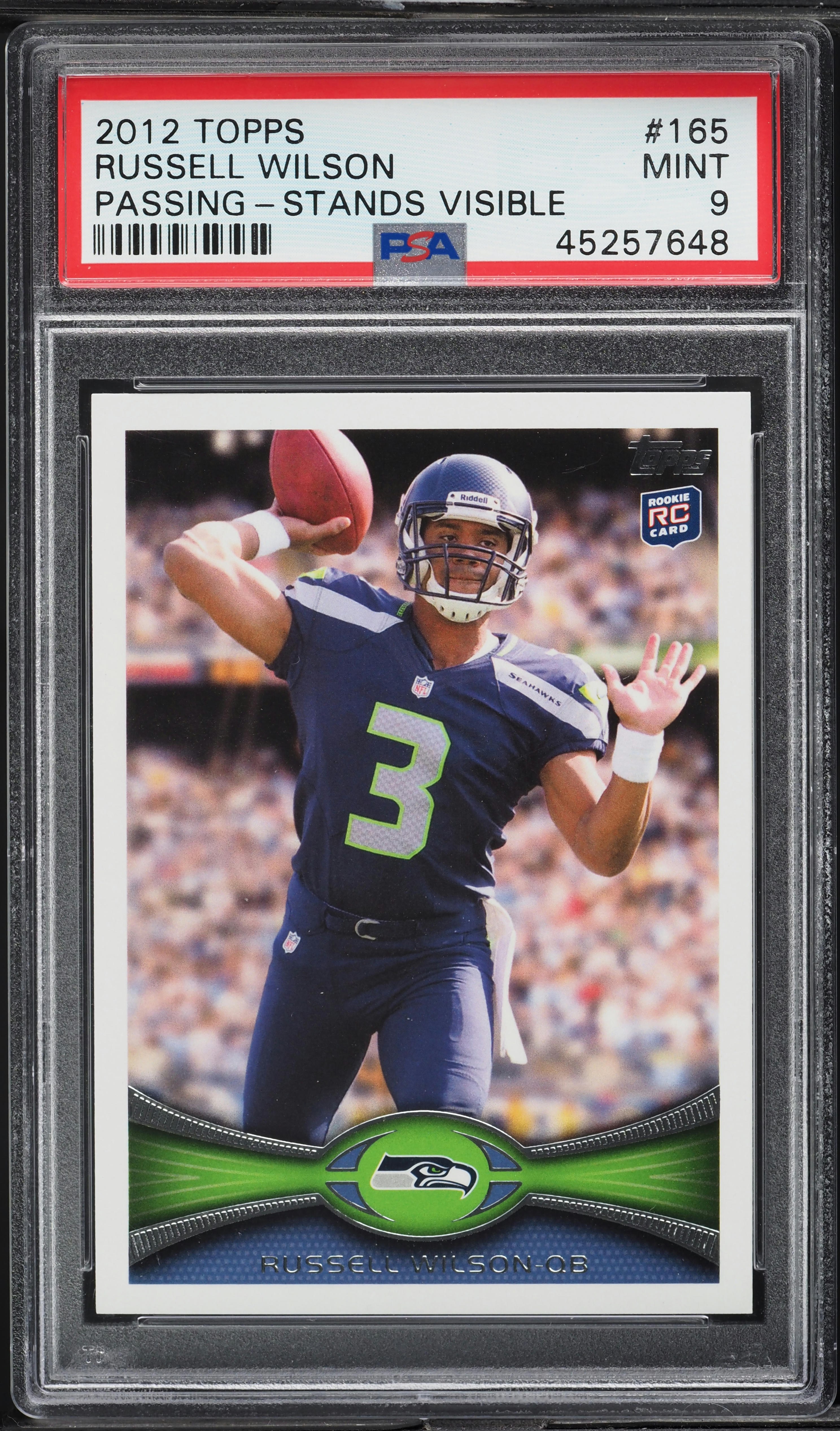 2012 Topps Football Russell Wilson ROOKIE #165 PSA 9 MINT on
