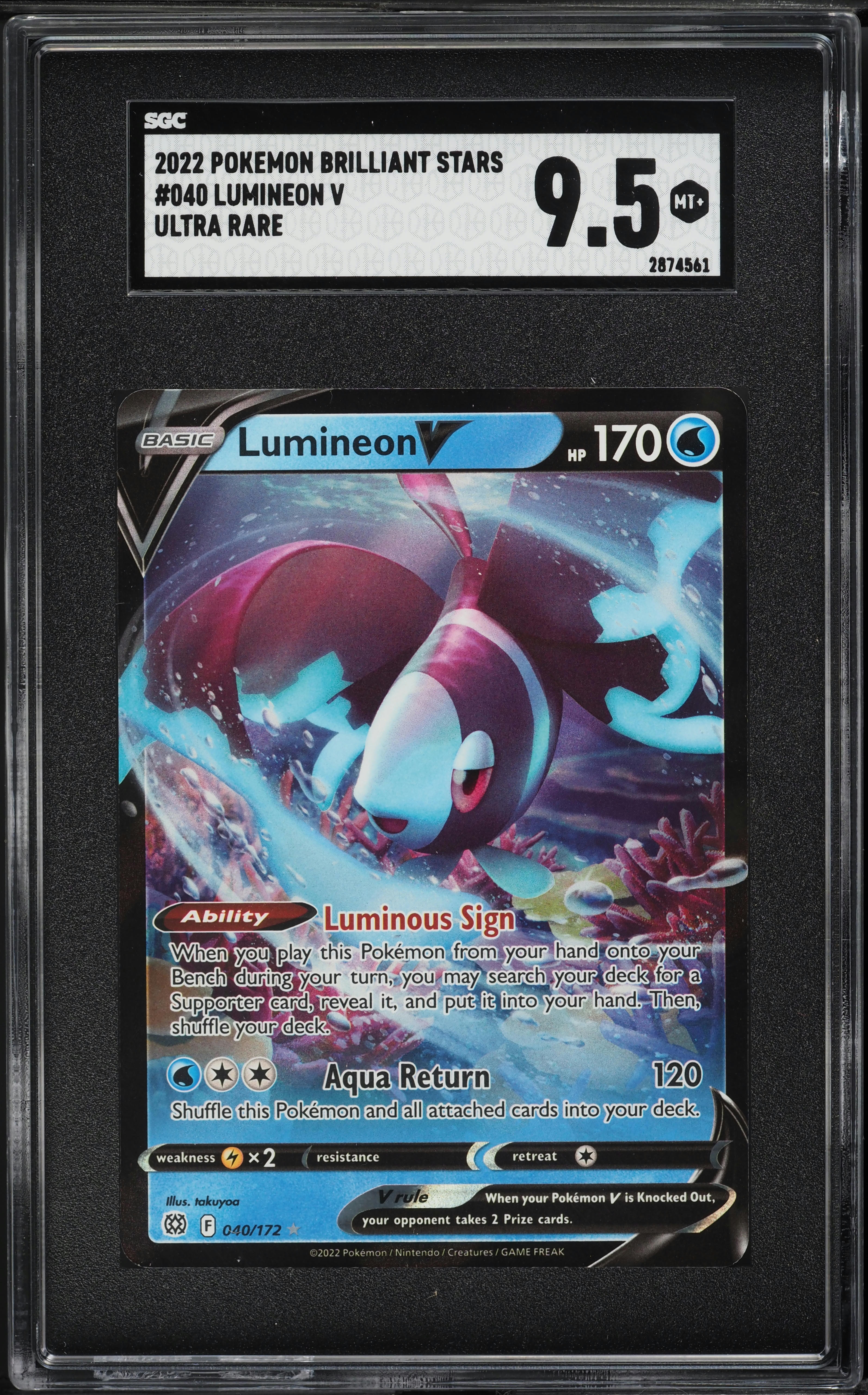 Pokemon TCG Brilliant Stars 040/172 Lumineon V Card