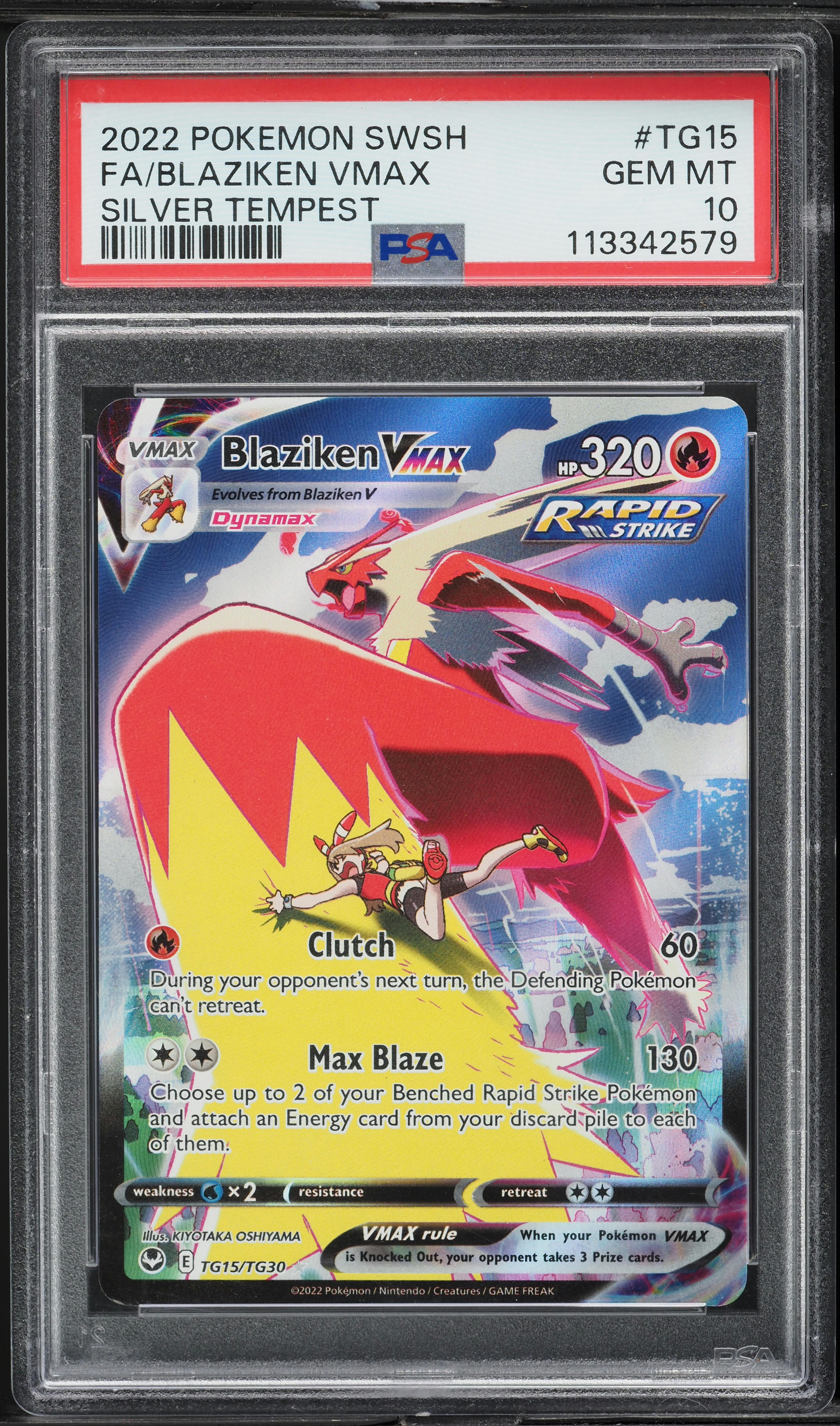 2022 Pokemon Sword & Shield Silver Tempest CHR Blaziken VMAX #TG15