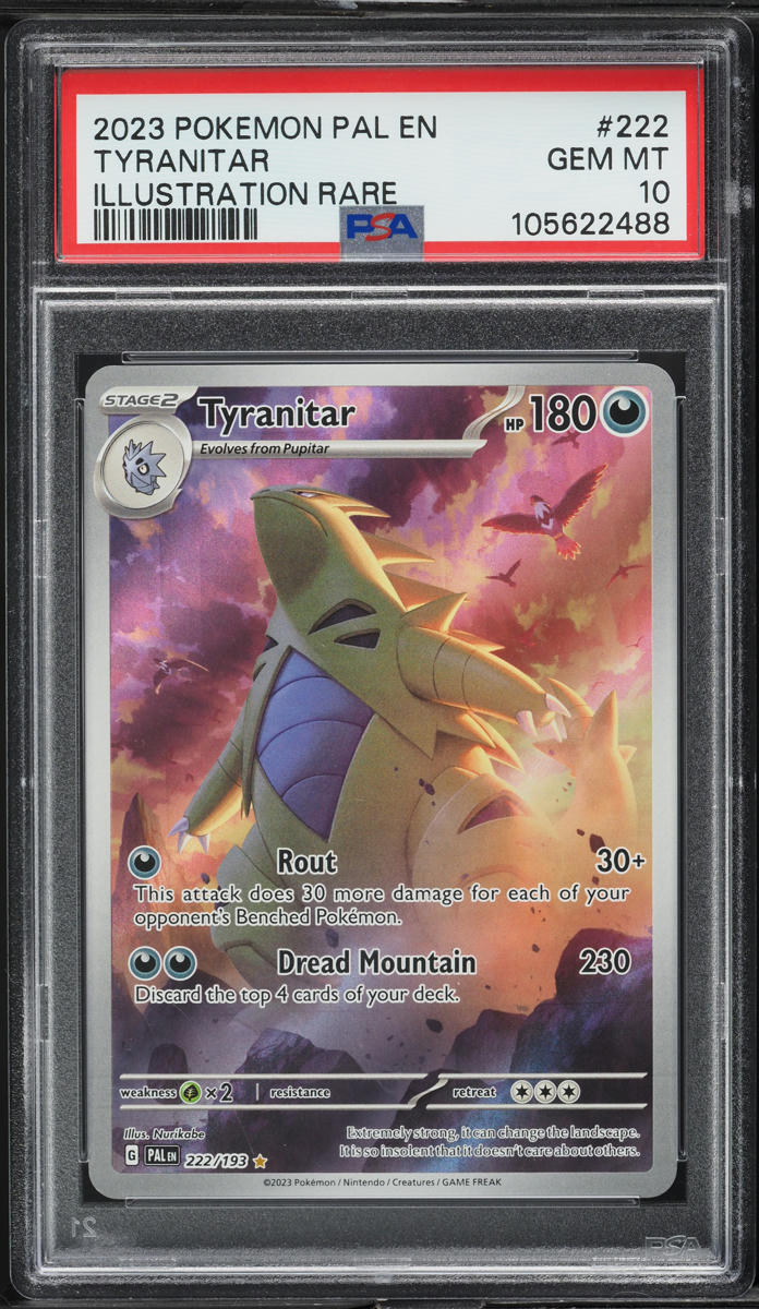 2023 Pokemon Scarlet & Violet Paldea Evolved IR Tyranitar #222 PSA 10 GEM MINT
