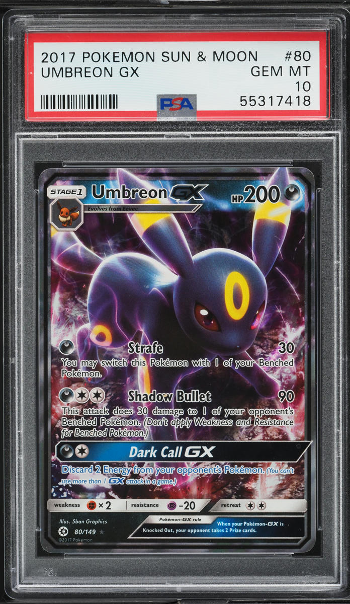 2017 Pokemon Sun & Moon Umbreon GX #80 PSA 10 GEM MINT