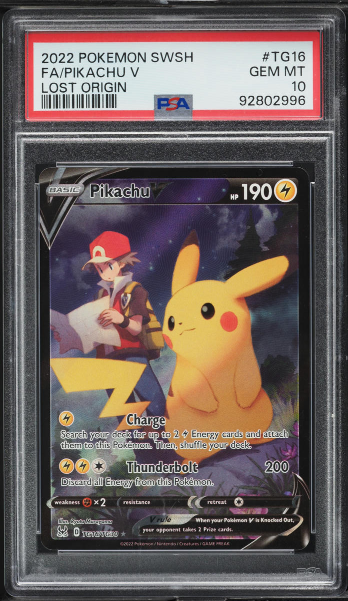 2022 Pokemon Sword & Shield Lost Origin CHR Pikachu V #TG16 PSA 10 GEM MINT