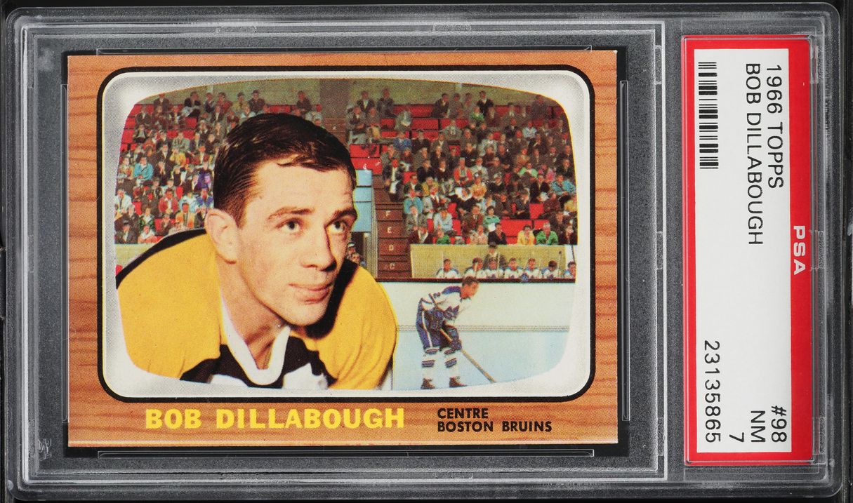 1966 Topps Hockey Bob Dillabough #98 PSA 7 NRMT