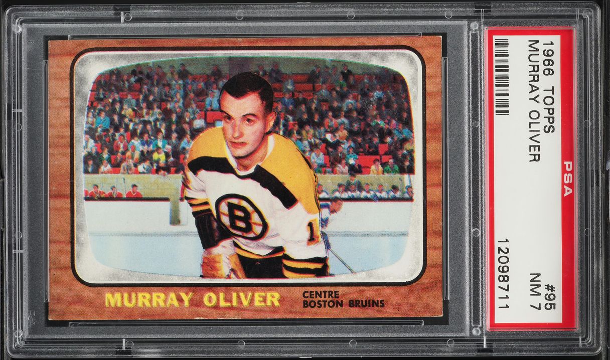 1966 Topps Hockey Murray Oliver #95 PSA 7 NRMT