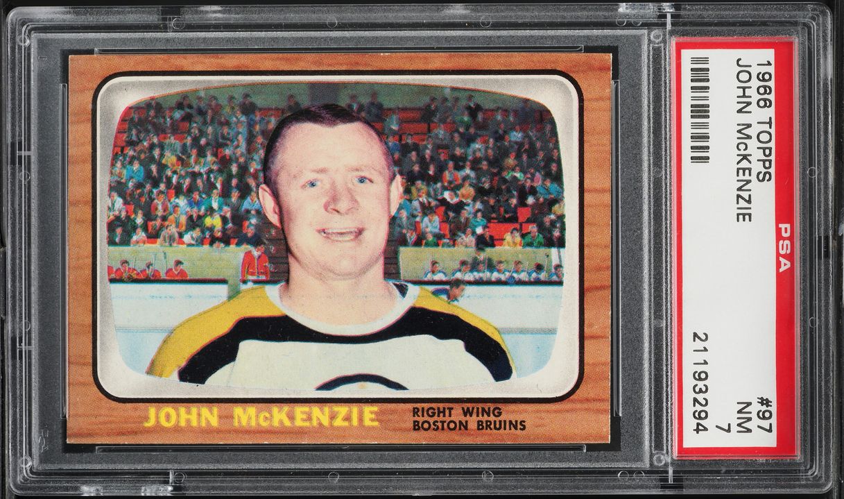 1966 Topps Hockey John McKenzie #97 PSA 7 NRMT